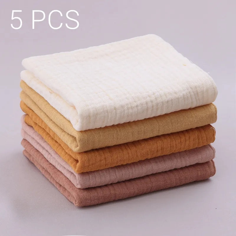 5pcs/Set Square Cotton Baby Face Towel